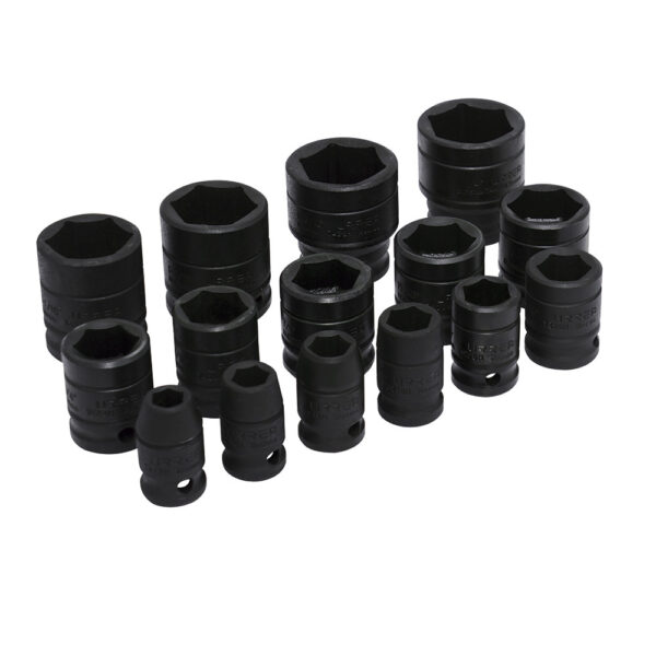 74104 Juego de dados de impacto cuadro de 1/2", 6 puntas, en pulgadas, 15 piezas Urrea