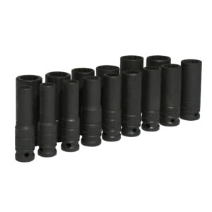 74203 Juego de dados largos de impacto cuadro de 1/2", 12 puntas, métricos, 15 piezas Urrea