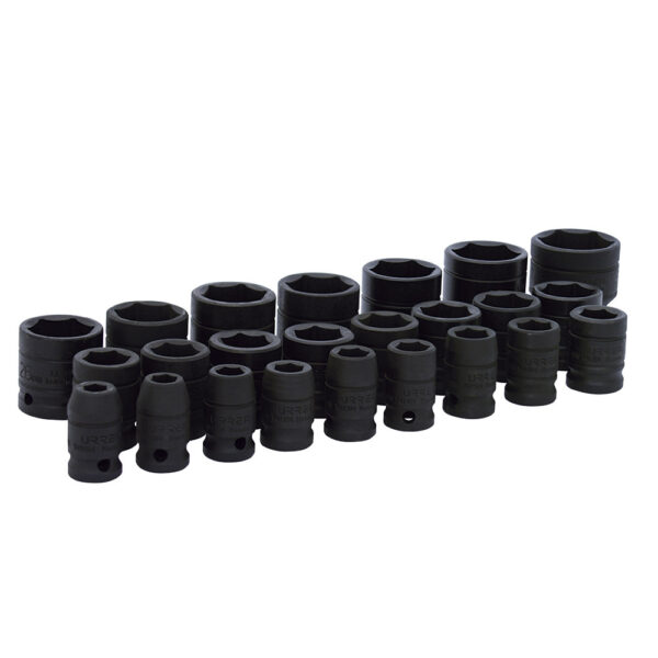 74206 Juego de dados de impacto cuadro de 1/2", 6 puntas, métricos, 24 piezas Urrea