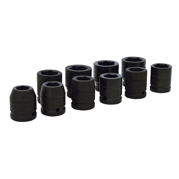 750010 Juego de dados de impacto cuadro de 3/4", 6 puntas, en pulgadas, 10 piezas Urrea