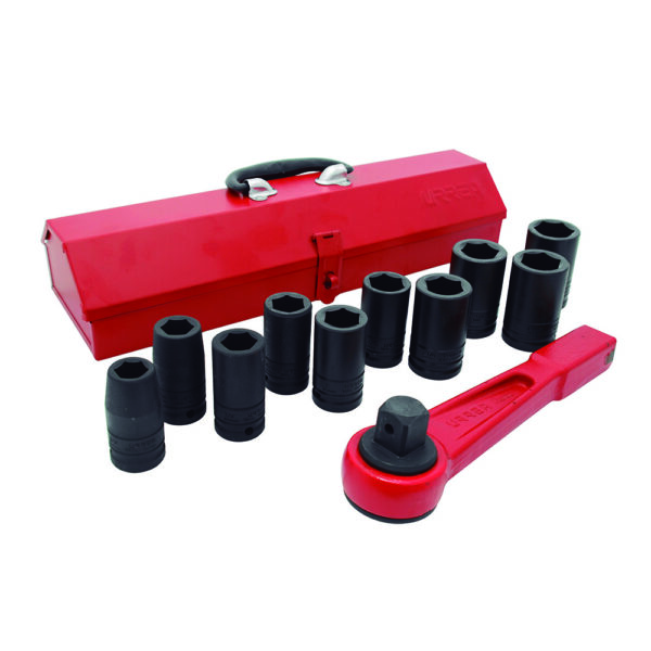 750012LH Juego de dados largos y accesorios de impacto cuadro de 3/4", en pulgadas, 12 piezas Urrea