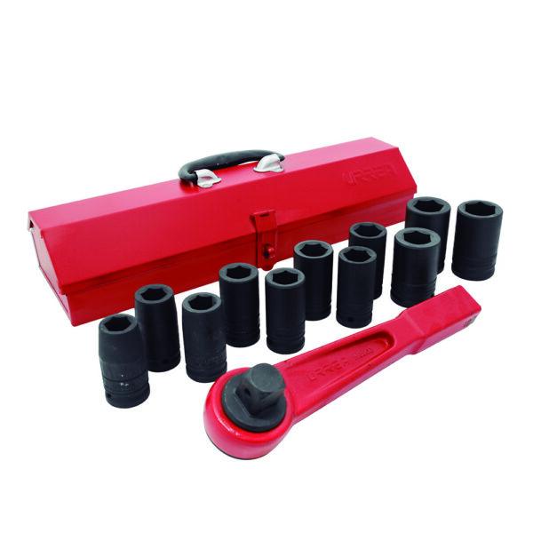 750013MLH Juego de dados largos y accesorios de impacto cuadro de 3/4", métricos, 13 piezas Urrea