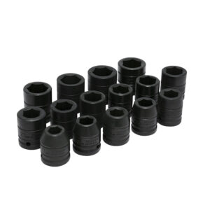 Juego de dados de impacto cuadro de 3/4", 6 puntas, métricos, 15 piezas Urrea