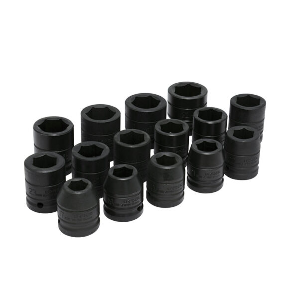 750015 Juego de dados de impacto cuadro de 3/4", 6 puntas, métricos, 15 piezas Urrea