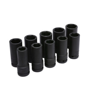 7500LD Juego de dados largos de impacto pared delgada cuadro de 3/4", en pulgadas, 10 piezas Urrea