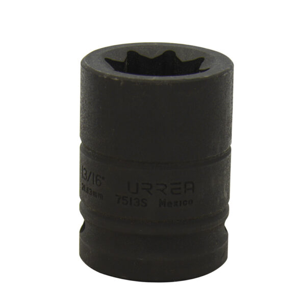 7513S Dado de impacto cuadro de 3/4", 8 puntas, en pulgadas, 13/16" Urrea