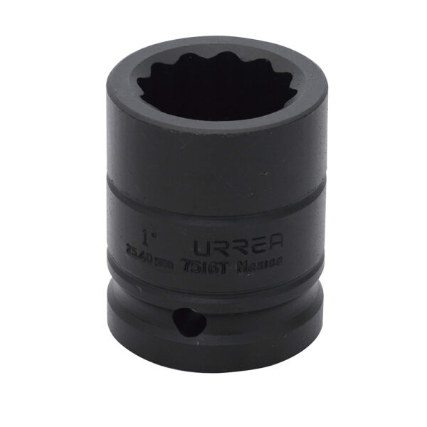 7516T Dado de impacto cuadro de 3/4", 12 puntas, en pulgadas, 1" Urrea