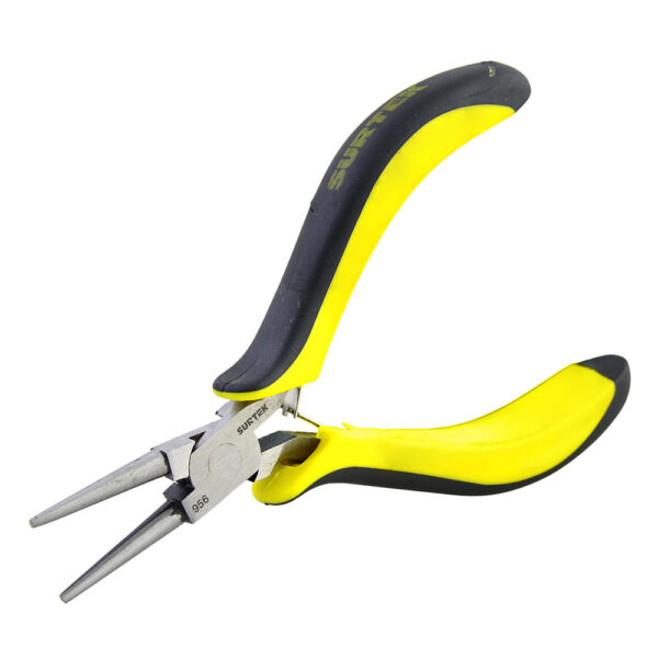 956 Mini pinza para electrónica con mango bimaterial de 4-3/4" punta redonda Surtek