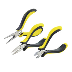 95P3 Juego de mini pinzas con mango bimaterial para electrónica, 3 piezas Surtek
