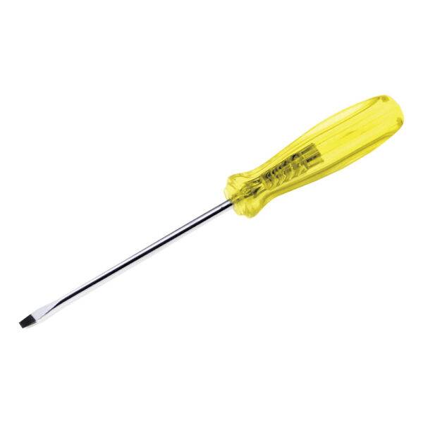 Destornillador con mango ámbar, punta plana barra redonda 1/4" x 4" Urrea