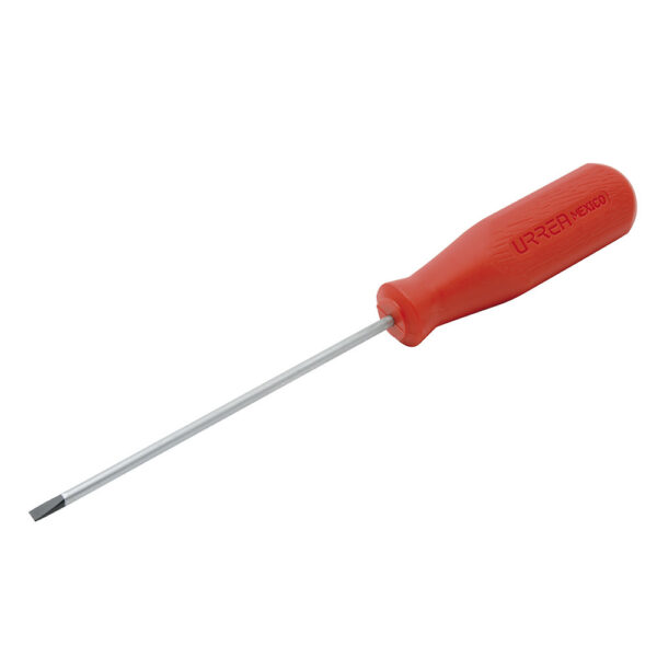 9634R Destornillador con mango rojo, punta cabinet barra redonda 3/16" x 6" Urrea