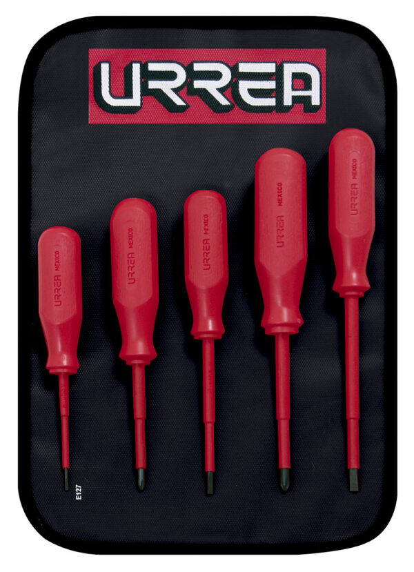Juego de destornilladores rojos 1000 V, combinados, 5 piezas Urrea
