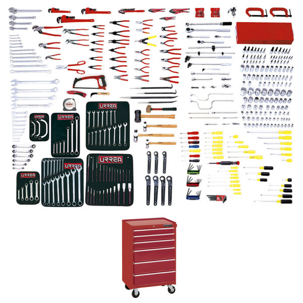 99621 Juego maestro industrial combinado 398 piezas, con gabinete EX27M6 Urrea