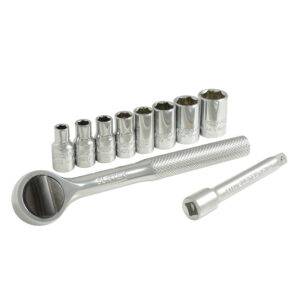 Juego de dados y accesorios cuadro de 1/4" en pulgadas, 10 piezas Surtek