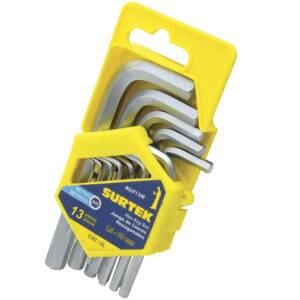 ALLF13M Juego de llaves hexagonales tipo "L", métricas, 13 piezas en rack Surtek