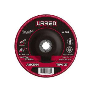 Disco abrasivo tipo 27 para metal 4-1/2" x 1/8" Urrea