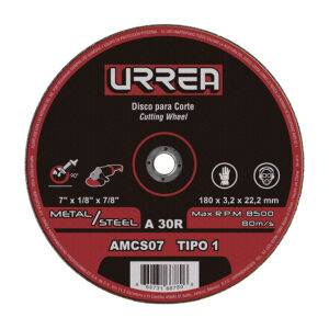 AMCS07 Disco abrasivo tipo 1 para metal 7" x 1/8" Urrea