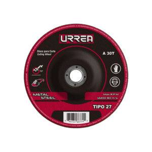 Disco abrasivo tipo 27 para metal 7" x 1/4" Urrea
