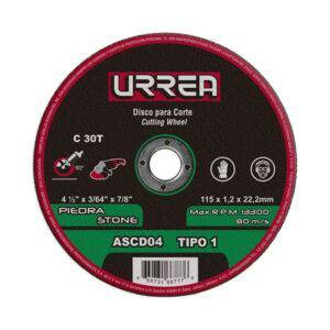 ASCD04 Disco abrasivo tipo 1 para piedra 4-1/2" x 3/64" Urrea