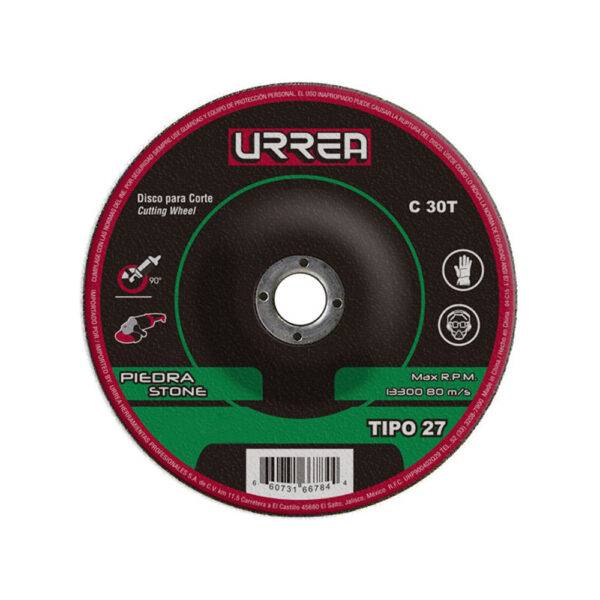 Disco abrasivo tipo 27 para piedra 9" x 1/8" Urrea