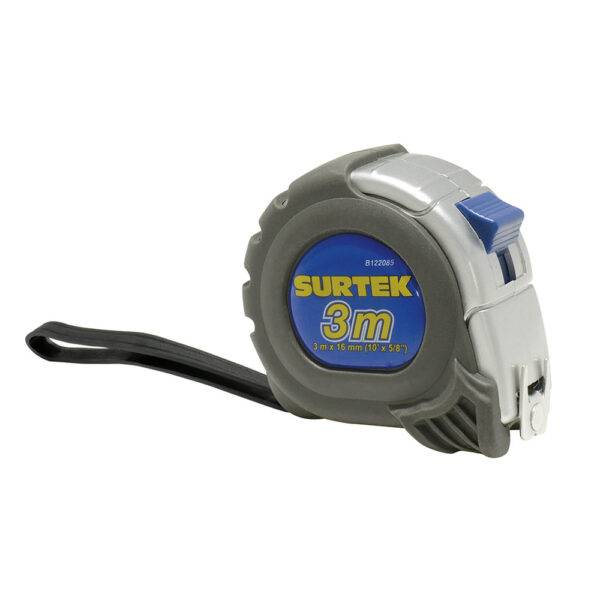 B122085 Flexómetro con carcasa anti-impacto silver 3 m x 5/8" Surtek