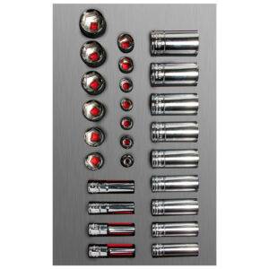 CH106L Juego de dados cortos y largos cuadro de 3/8" en pulgadas 26 piezas, CH106L-C Urrea