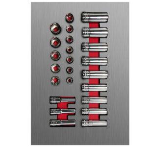CH107L Juego de dados cortos y largos cuadro de 3/8" métricos 24 piezas, CH107L-C Urrea
