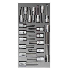 CH110L Juego de dados cuadro de 3/8" varias puntas 20 piezas, CH110L-C Urrea