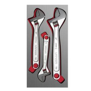 CH111L Juego de llaves ajustables cromadas con cubierta laminada 3 piezas, CH111L-C Urrea
