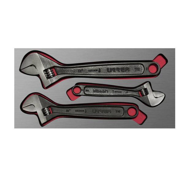 Juego de llaves ajustables fosfatizadas con cubierta laminada 3 piezas, CH114L-C Urrea