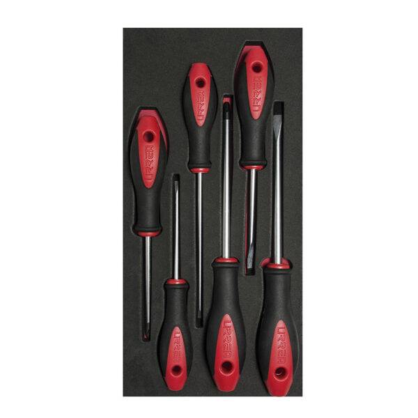 Juego de destornilladores con mango bimaterial varias puntas 6 piezas, CH115-C Urrea
