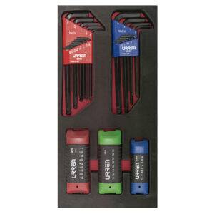 CH120 Juego de llaves hexagonales tipo navaja en pulgadas, métricas y torx 46 piezas, CH120-C Urrea