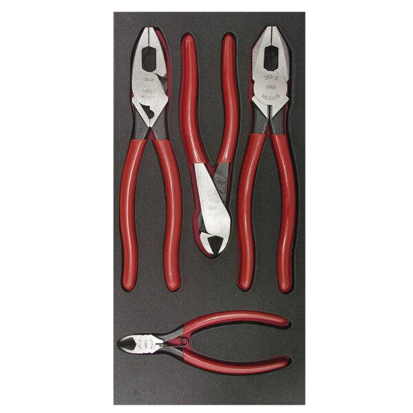 Juego de pinzas de electricista 4 piezas, charola CH126-C Urrea