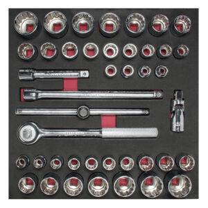 CH203 Juego de dados cortos y accesorios cuadro de 1/2" combinados 42 piezas, CH203-C Urrea