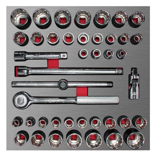 CH203L Juego de dados cortos y accesorios de 1/2" combinados 42 piezas, CH203L-C Urrea