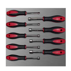 Juego de destornilladores mango bimaterial de caja métricos 9 piezas, CH210L-C Urrea