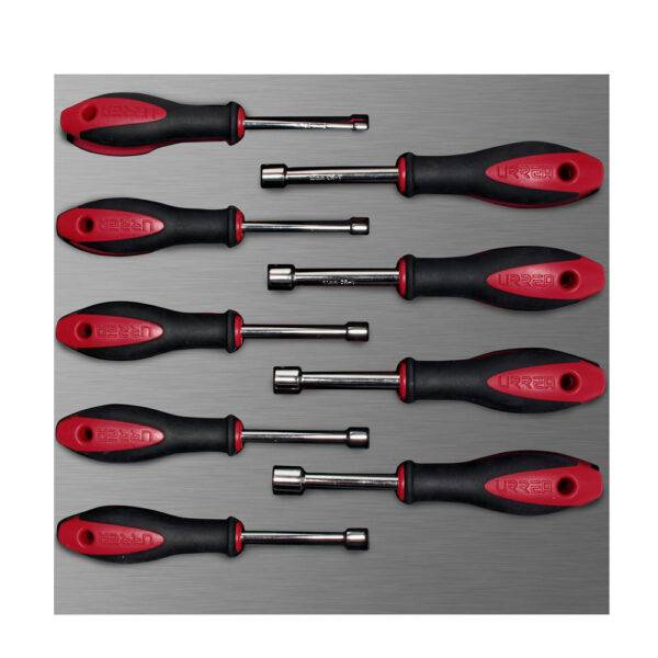 Juego de destornilladores mango bimaterial de caja métricos 9 piezas, CH210L-C Urrea
