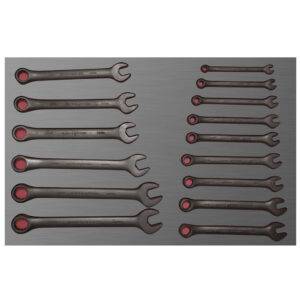 CH306L Juego de llaves combinadas fosfatizadas métricas 15 piezas, CH306L-C Urrea