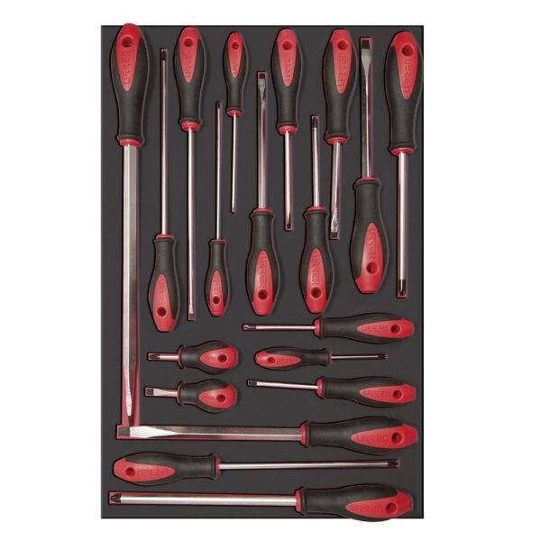 Juego de destornilladores con mango bimaterial varias puntas 19 piezas, CH307-C Urrea