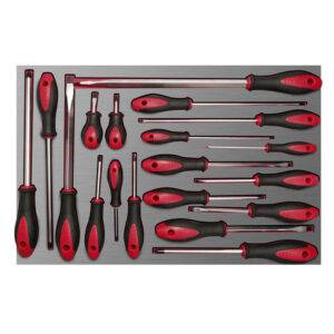 Juego de destornilladores mango bimaterial varias puntas 19 piezas, CH307L-C Urrea
