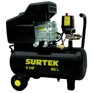 COMP425B Compresor de aire eléctrico lubricado 25L, 2HP, 127V Surtek