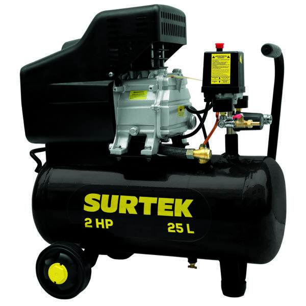COMP425B Compresor de aire eléctrico lubricado 25L, 2HP, 127V Surtek