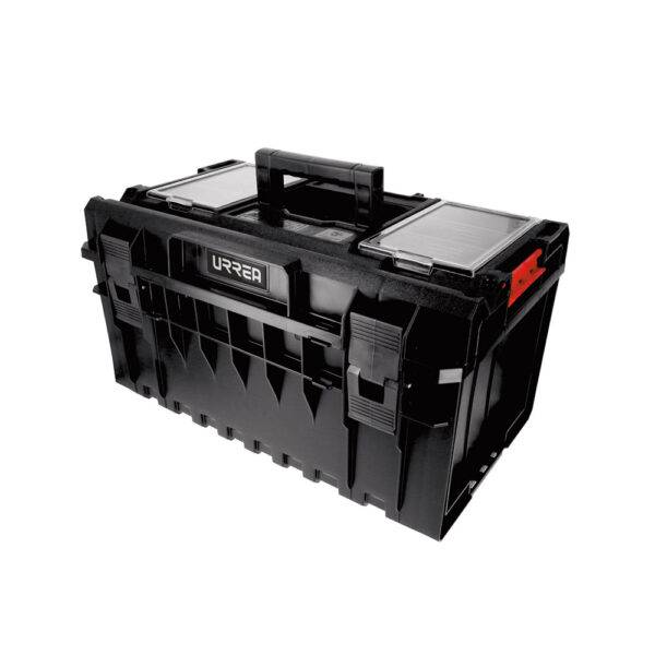 CPM12 Caja portaherramientas plástica modular con compartimentos color negro 23" x 15" x 12" Urrea