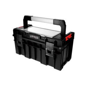 Caja portaherramientas plástica modular con organizador color negro 18"x 10" x 9" Urrea