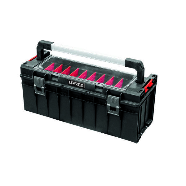 CPO25 Caja portaherramientas plástica modular con organizador color negro 25" x 10" x 10" Urrea