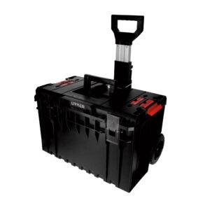 Caja portaherramientas plástica modular con compartimentos color negro 23" x 18" x 27" Urrea