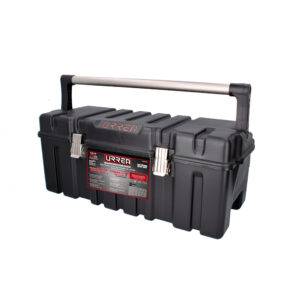 Caja portaherramientas plástica con broches metálicos color negro 26" x 10" x 10" Urrea