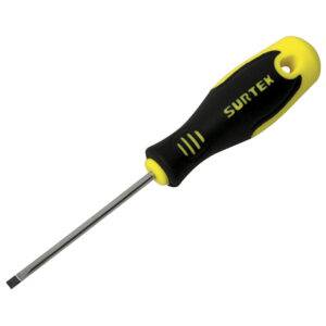 D222 Destornillador con mango bimaterial, punta plana mini 1/8" x 2-1/2" Surtek