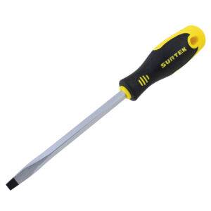 D266 Destornillador con mango bimaterial, punta plana barra cuadrada 5/16" x 6" Surtek