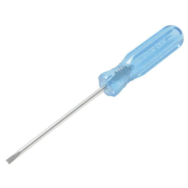 D322 Destornillador con mango azul, tipo miniatura punta cabinet 1/8" x 2-1/2" Surtek